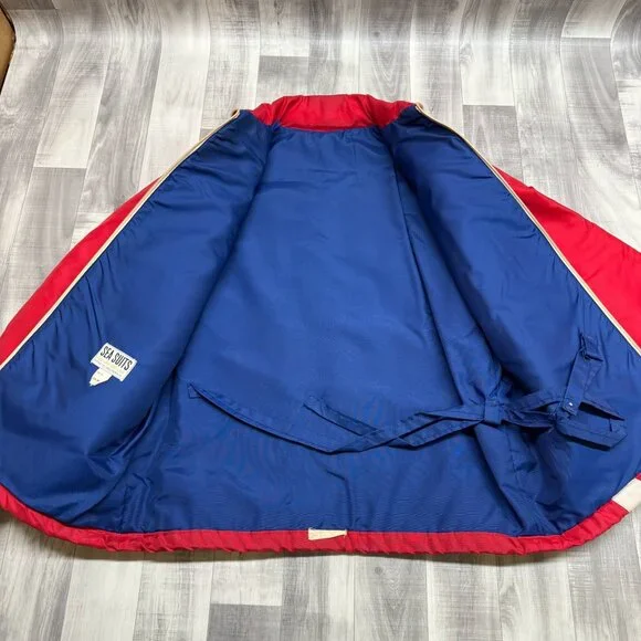 ✅Mens XL VTG Sea Suits Sea-Jak Ski-Jak Sailing/Skiing Jacket Red Nylon Cali USA - Picture 8 of 12